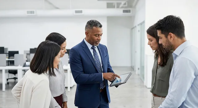 company, team, collaboration, office, meeting, technology, tablet, diverse, professionals, leadership, presentation, data, teamwork, modern, communication, strategy, innovation, group, workplace, accompaniment, ai generated. Small business CRM product comparison: three editions against a manual baseline